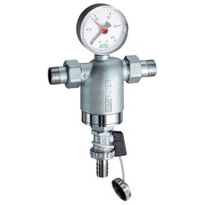 Фильтр для воды FAR 100мкм, с с магнитом , с манометром, Max: 95 C, 25 бар, 1/2 НР