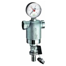 Фильтр для воды FAR 1/2 ВР-ВР, с манометром, 100мкм, с магнитом, Max: 95 C, 25 бар
