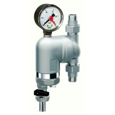 Фильтр для воды FAR 100мкм, с магнитом, с манометром, Max: 95 C, 25 бар, поворотный 3/4 НР