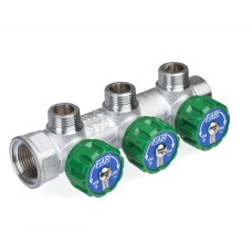 Коллектор FAR регулирующий проходной MULTIFAR с трубной резьбой 1x3/4EK с 3 контурами
