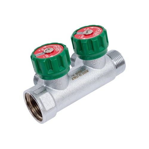Коллектор FAR FK 3821 3412 регулирующий проходной ВР-НР 3/4"х1/2" с 2 отводами