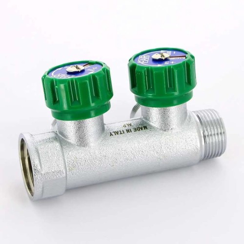 Коллектор FAR FK 3821 3412 регулирующий проходной ВР-НР 3/4"х1/2" с 2 отводами