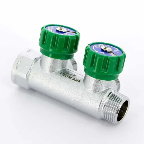 Коллектор FAR FK 3821 3412 регулирующий проходной ВР-НР 3/4"х1/2" с 2 отводами