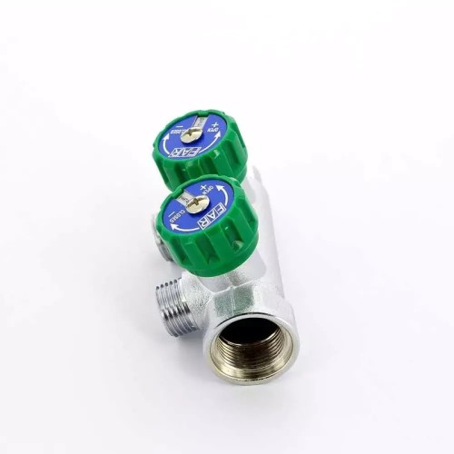 Коллектор FAR FK 3821 3412 регулирующий проходной ВР-НР 3/4"х1/2" с 2 отводами