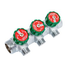 Коллектор FAR FK 3822 3412 регулирующий проходной ВР-НР 3/4"х1/2" с 3 отводами