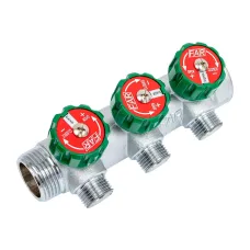 Коллектор FAR FK 3822 3412 регулирующий проходной ВР-НР 3/4"х1/2" с 3 отводами