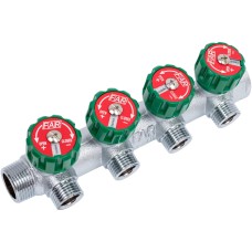 Коллектор FAR FK 3824 3412 регулирующий проходной ВР-НР 3/4"х1/2" с 4 отводами