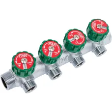 Коллектор FAR FK 3824 3412 регулирующий проходной ВР-НР 3/4"х1/2" с 4 отводами