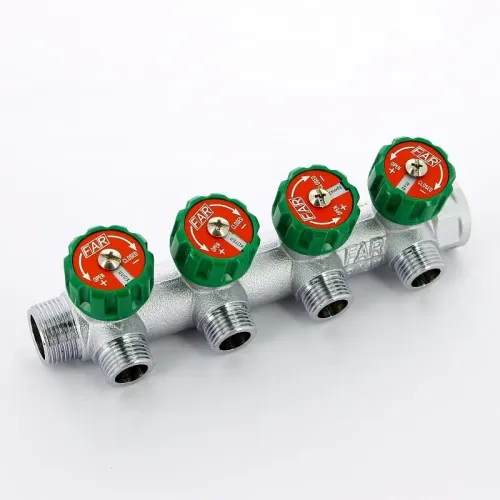 Регулирующий проходной коллектор FAR ВР-НР 1"х3/4" с 4 отводами FK 3824 134 TP
