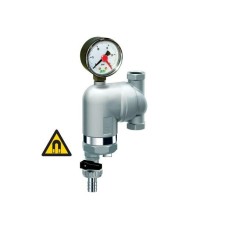 Фильтр для воды FAR 100мкм, с магнитом, с манометром, Max: 95 C, 25 бар. поворотный 1/2 ВР