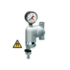 Фильтр для воды FAR 100мкм, с магнитом, с манометром, Max: 95 C, 25 бар. поворотный 1/2 ВР