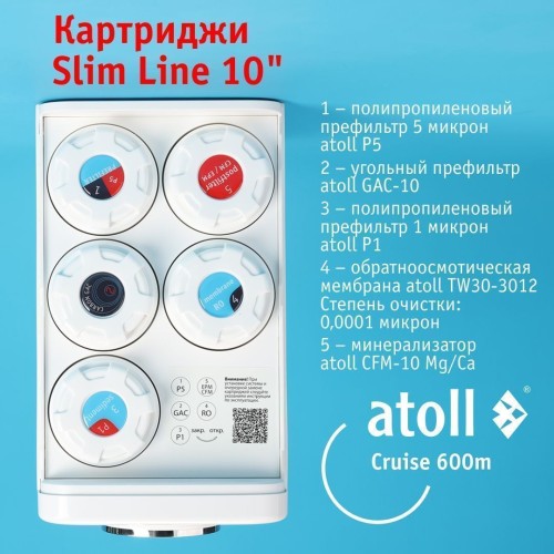 Прямоточная система обратного осмоса atoll Cruise 600m (A-5500mp)