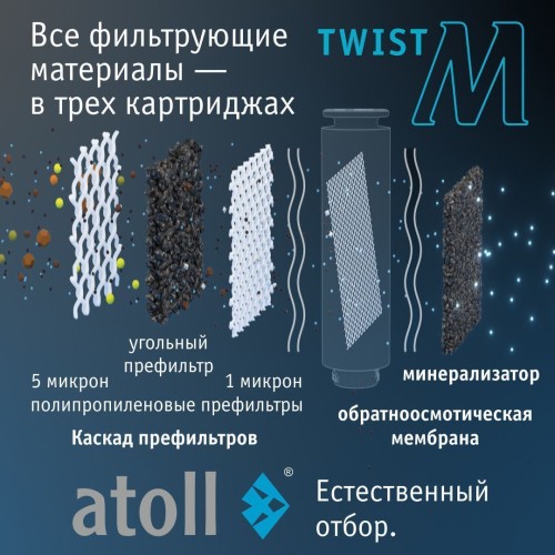 Прямоточная система обратного осмоса atoll Twist M (без крана)