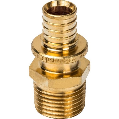 Переходник с наружной резьбой STOUT 16xR 1/2 для труб из сшитого полиэтилена аксиальный