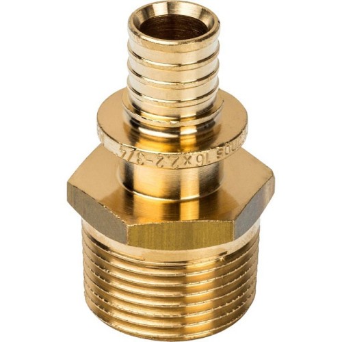 Переходник с наружной резьбой STOUT 16xR 3/4 для труб из сшитого полиэтилена аксиальный