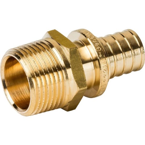 Переходник с наружной резьбой STOUT 20xR 3/4 для труб из сшитого полиэтилена аксиальный