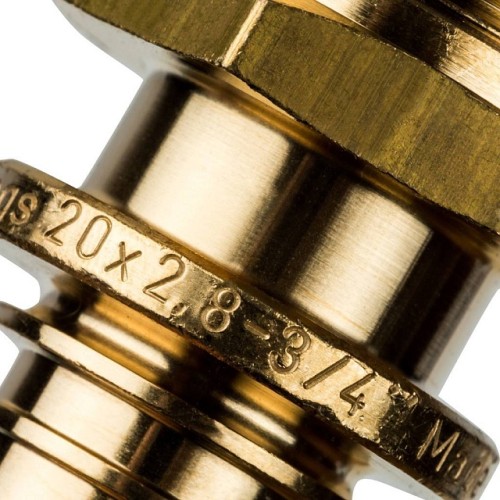 Переходник с наружной резьбой STOUT 20xR 3/4 для труб из сшитого полиэтилена аксиальный