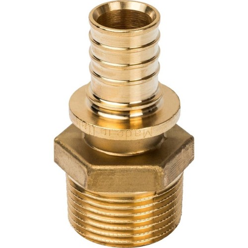 Переходник с наружной резьбой STOUT 25xR 1 для труб из сшитого полиэтилена аксиальный