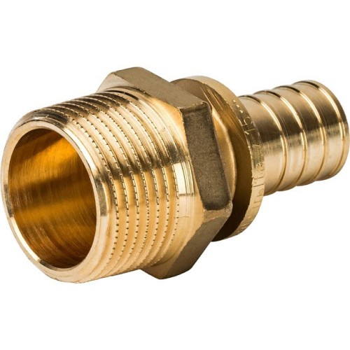 Переходник с наружной резьбой STOUT 25xR 1 для труб из сшитого полиэтилена аксиальный