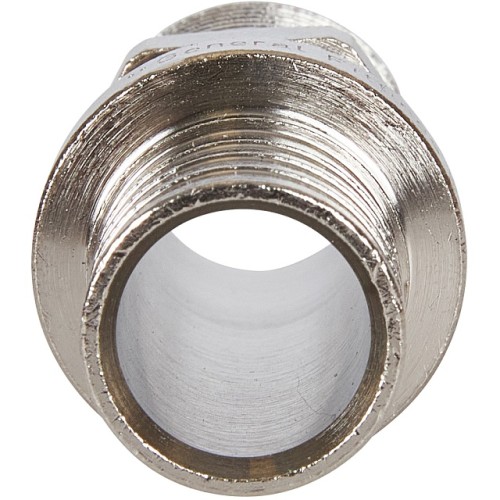 Переходник с наружной резьбой STOUT SFA-0001-200212 20х2.0x1/2 никелированный для труб из сшитого полиэтилена аксиальный