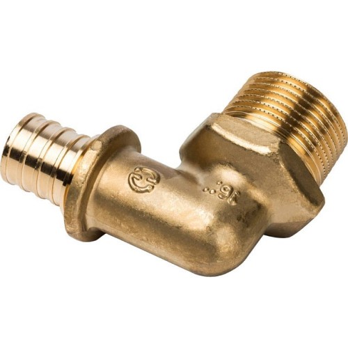 Угольник-переходник с наружной резьбой STOUT 20xR 3/4 для труб из сшитого полиэтилена аксиальный