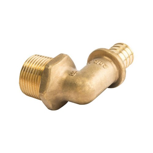 Угольник-переходник с наружной резьбой STOUT 20xR 3/4 для труб из сшитого полиэтилена аксиальный