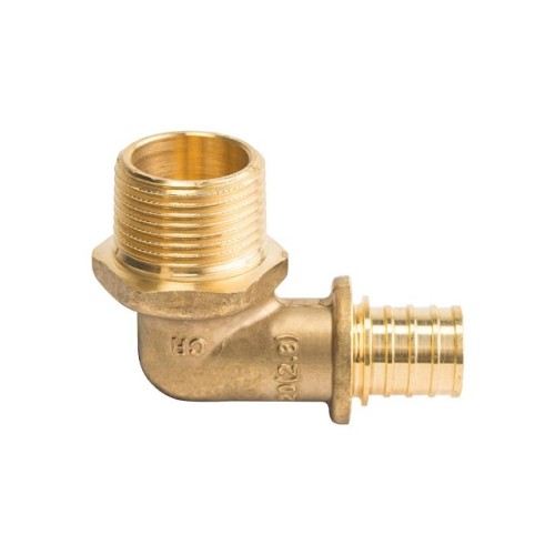 Угольник-переходник с наружной резьбой STOUT 20xR 3/4 для труб из сшитого полиэтилена аксиальный