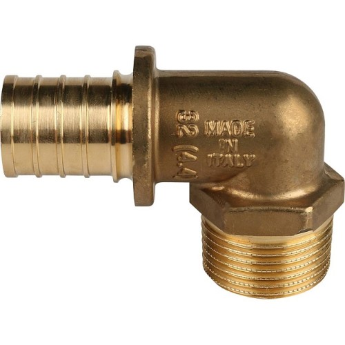 Угольник-переходник с наружной резьбой STOUT 32xR 1 для труб из сшитого полиэтилена аксиальный