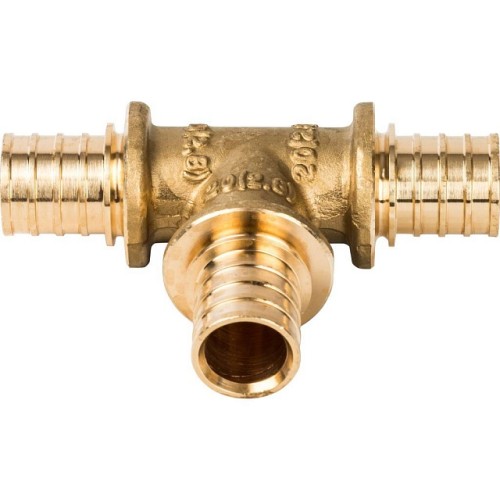 Тройник равнопроходный STOUT 20x20x20 для труб из сшитого полиэтилена аксиальный