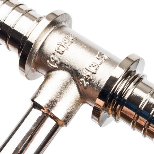 Трубка для подкл-я радиатора, Т-образная STOUT 25/15/25 для труб из сшитого полиэтилена аксиальный