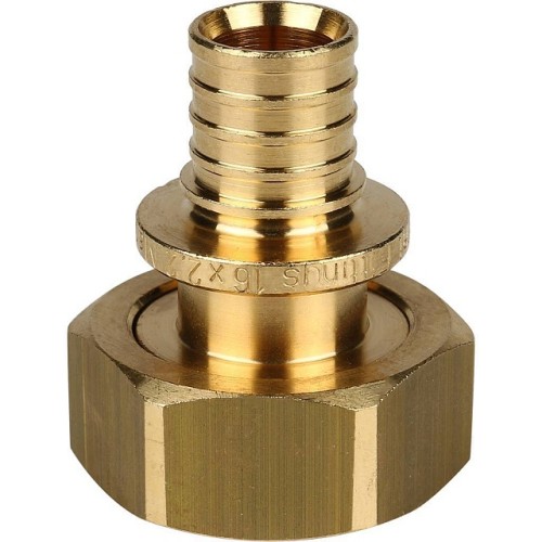 Переходник с накидной гайкой (евроконус) STOUT 16xG 3/4 для труб из сшитого полиэтилена аксиальный