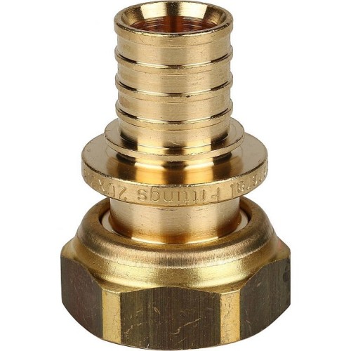 Переходник с накидной гайкой (евроконус) STOUT 20xG 3/4 для труб из сшитого полиэтилена аксиальный