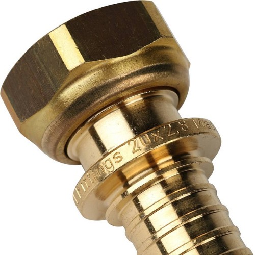 Переходник с накидной гайкой (евроконус) STOUT 20xG 3/4 для труб из сшитого полиэтилена аксиальный