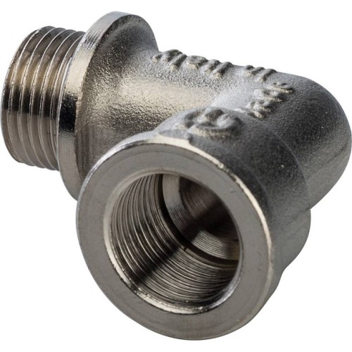 Угольник STOUT с упором НВ никелированный 3/8