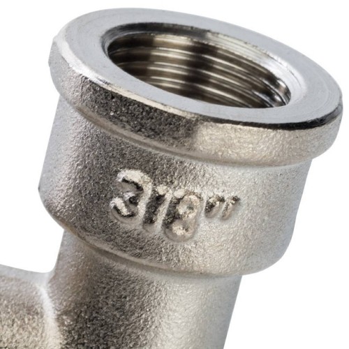 Угольник STOUT с упором НВ никелированный 3/8