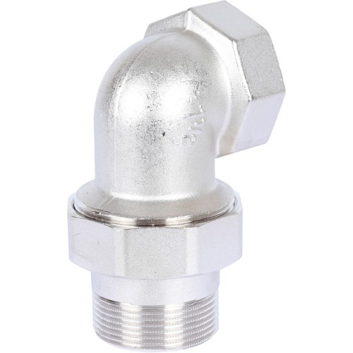 Разъемное угловое соединение STOUT американка ВН 1 1/2 уплотнение под гайкой o-ring кольцо, никелированное