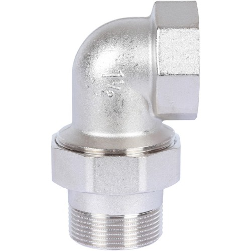 Разъемное угловое соединение STOUT американка ВН 1 1/2 уплотнение под гайкой o-ring кольцо, никелированное