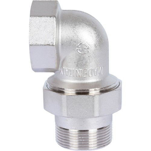 Разъемное угловое соединение STOUT американка ВН 1 1/2 уплотнение под гайкой o-ring кольцо, никелированное