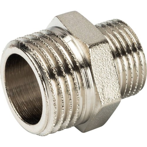 Ниппель НН STOUT переходной никелированный 1/2X3/8