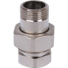 Разъемное соединение STOUT американка ВН 3/4 никелированное, уплотнение под гайкой по плоскости