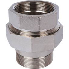 Разъемное соединение STOUT американка ВН 2 никелированное, уплотнение под гайкой по плоскости