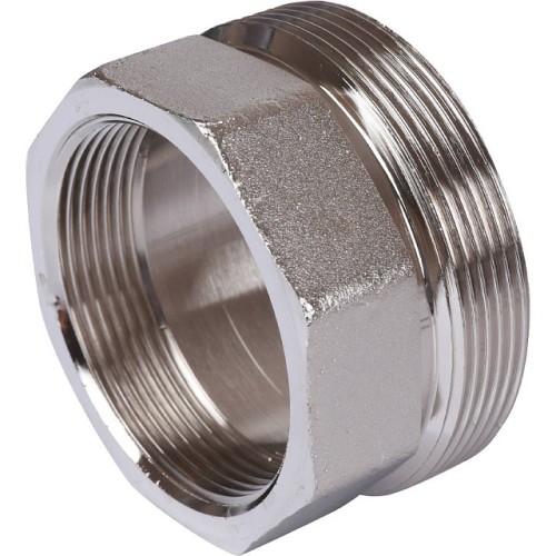 Разъемное соединение STOUT американка ВН 2 никелированное, уплотнение под гайкой по плоскости