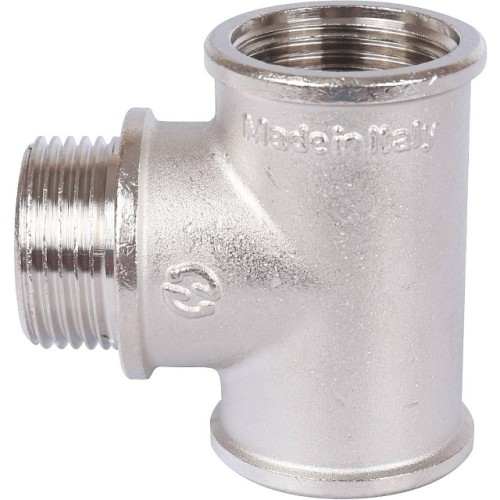 Тройник STOUT ВНВ никелированный 1 x1 x1