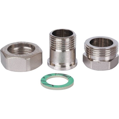 Разъемное соединение STOUT американка ВН 1/2 никелированное, уплотнение под гайкой по плоскости