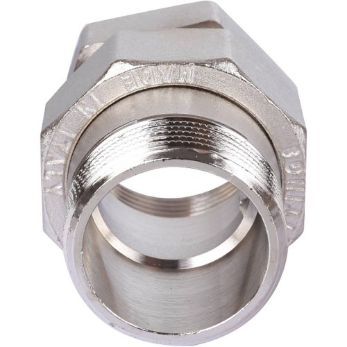 Разъемное соединение STOUT американка ВН 1 1/4 никелированное, уплотнение под гайкой по плоскости