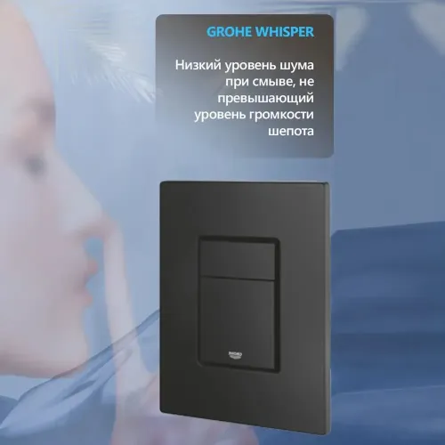 Инсталляции для унитаза Grohe SOLIDO 38811KFO с прямоугольной черной кнопкой