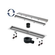 Комплект TECE TECElinus для монтажа дренажного канала 2 в 1 с основой для плитки tile и steel с мембраной Хром матовый 15103069