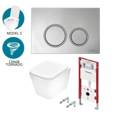 Комплект TECEspring S для установки подвесного унитаза с панелью смыва TECEspring R хром глянцевый контур клавиш хром матовый K401101WCS