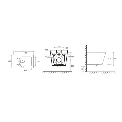 Комплект TECEspring S для установки подвесного унитаза с панелью смыва TECEspring R хром глянцевый контур клавиш хром матовый K401101WCS