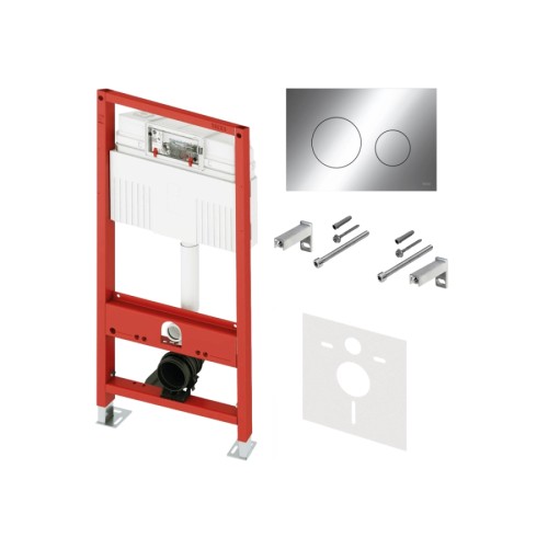 TECE Комплект TECEbase 3.0 с латунным вентилем для установки подвесного унитаза с панелью смыва TECEloop хром глянцевая N500921